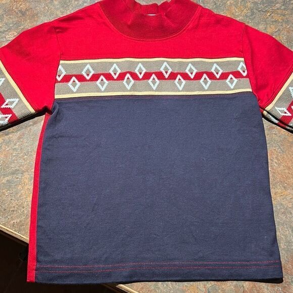 Hanna Andersson Red and Blue Pullover Shirt Sz 4 or 100 - Picture 4 of 5